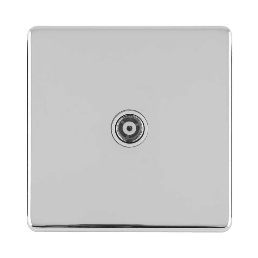 Picture of 1 Gang Tv Coaxial Socket In Polished Chrome Plate - ECPC1TVW