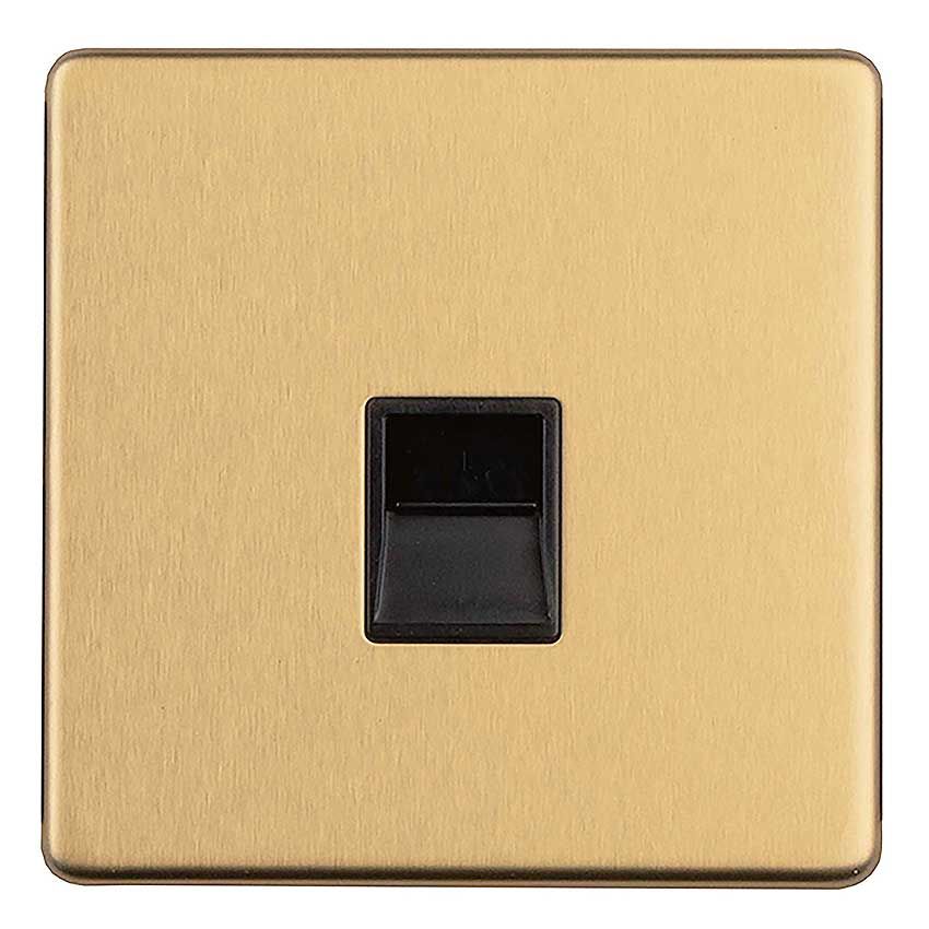 Picture of 1 Gang Slave Telephone Socket In Satin Brass - ECSB1SLB