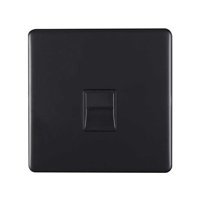 Picture of 1 Gang Telephone Master Socket In Matt Black - ECMB1MB