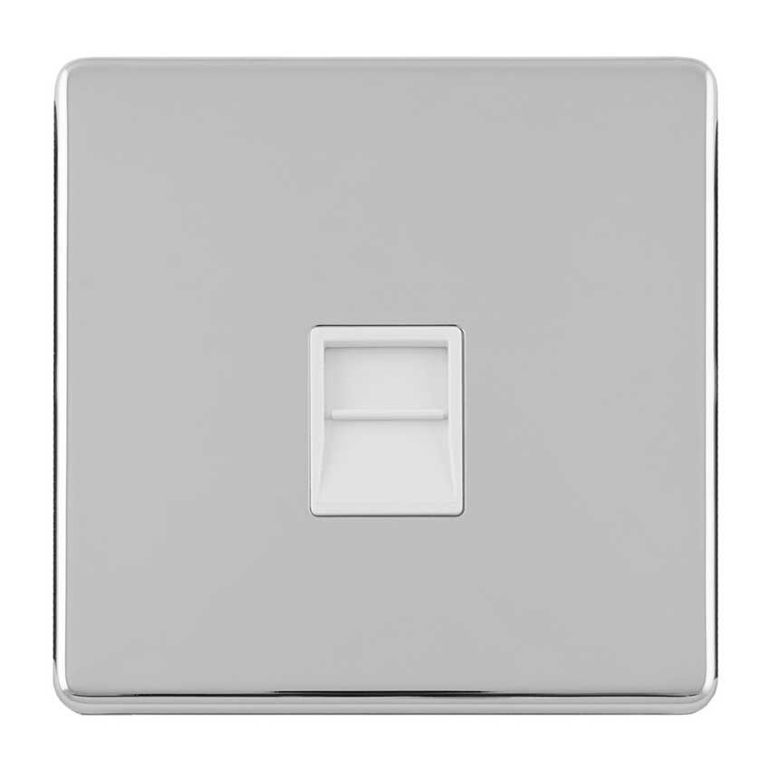 Picture of 1 Gang Slave Telephone Socket In Polished Chrome - ECPC1SLW