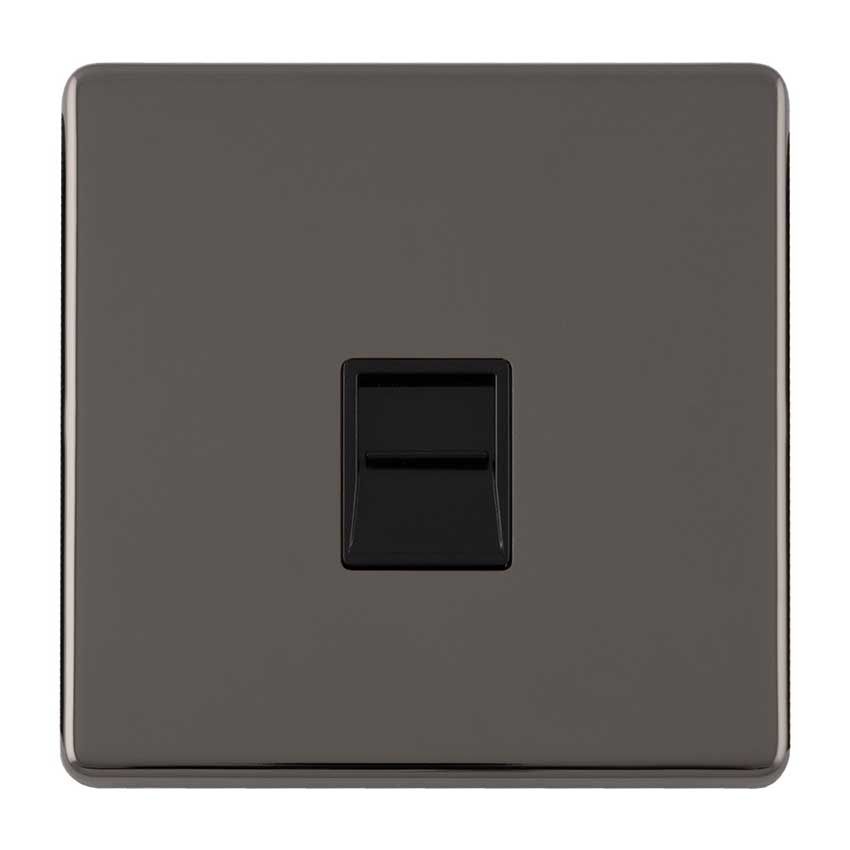 Picture of 1 Gang Slave Telephone Socket In Black Nickel - ECBN1SLB