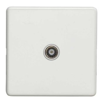 1 Gang Isolated Tv Socket In Matt White - ECW1TVW Picture of 1 Gang Isolated Tv Socket In Matt White - ECW1TVW