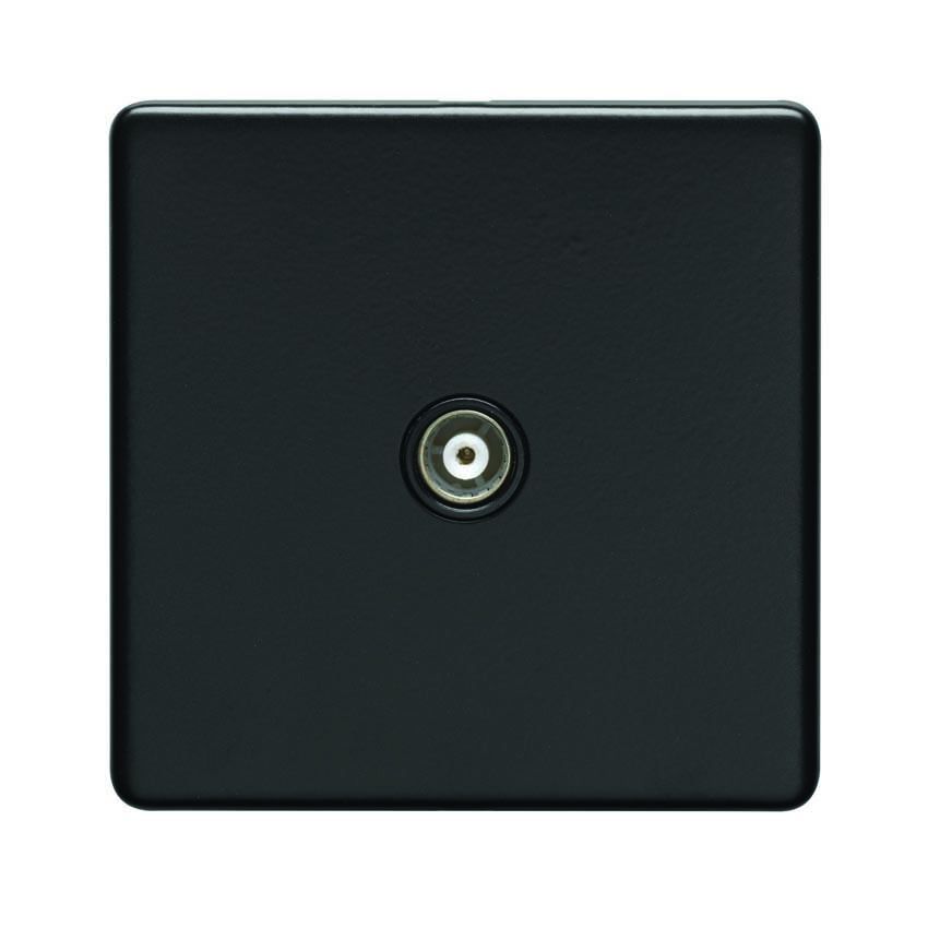 Picture of 1 Gang Isolated Tv Socket In Matt Black - ECMB1TVB