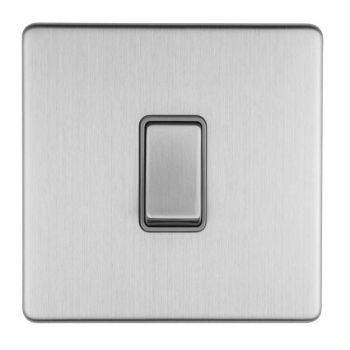 1 Gang Intermediate Switch Flat Plate With Concealed Fixing In Satin Stainless Steel With Grey Trim - ECSSINTG Picture of 1 Gang Intermediate Switch Flat Plate With Concealed Fixing In Satin Stainless Steel With Grey Trim - ECSSINTG