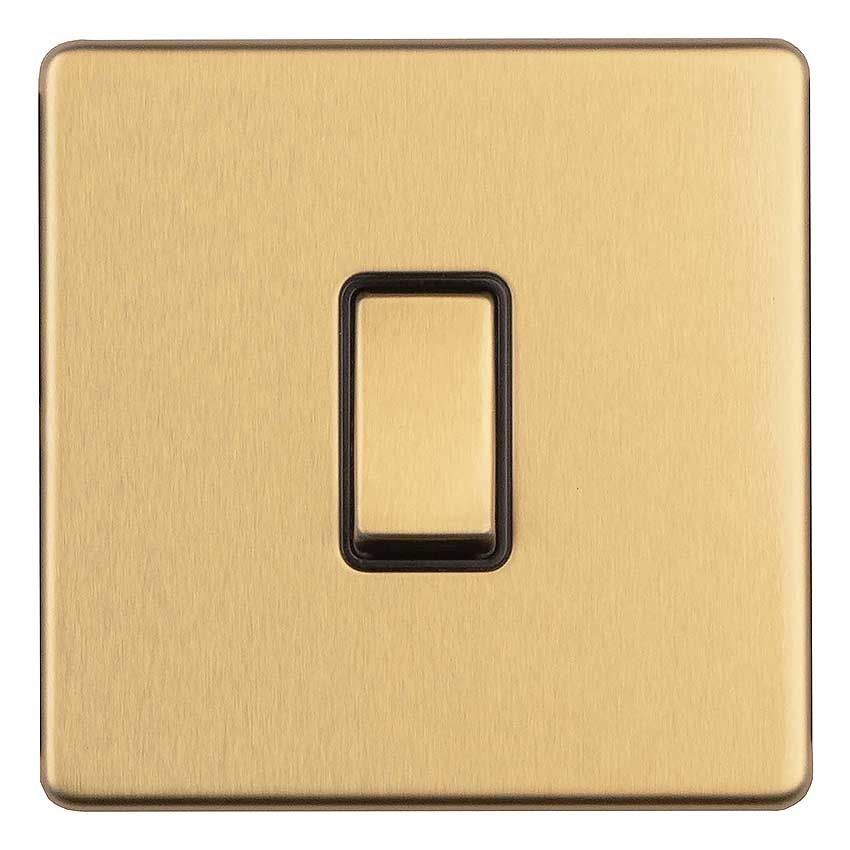 Picture of 1 Gang Intermediate Switch Flat Plate With Concealed Fixing In Satin Brass - ECSBINTB