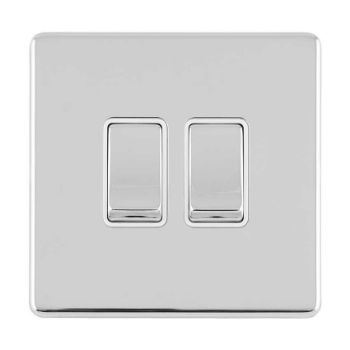 2 Gang Switch In Polished Chrome  - ECPC2SWW Picture of 2 Gang Switch In Polished Chrome  - ECPC2SWW