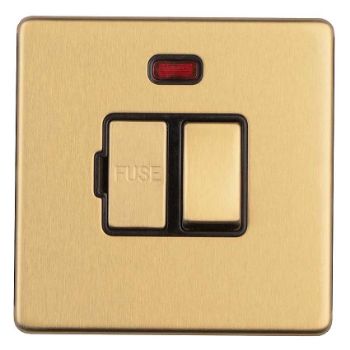 13Amp Switched Fuse Spur With Neon Indicator In Satin Brass - ECSBSWFNB Picture of 13Amp Switched Fuse Spur With Neon Indicator In Satin Brass - ECSBSWFNB