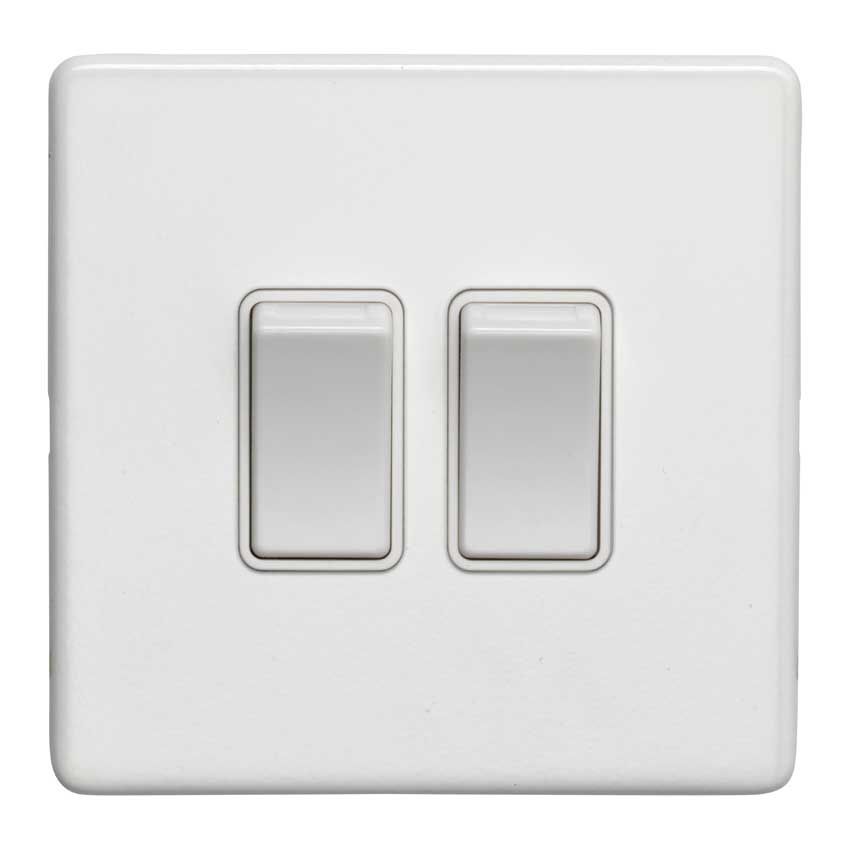 Picture of 2 Gang 2 Way Switch In Matt White - ECW2SWW