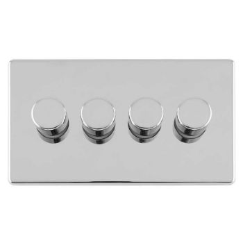 4 Gang Led Push On Off 2Way Dimmer In Polished Chrome - ECPC4DLED Picture of 4 Gang Led Push On Off 2Way Dimmer In Polished Chrome - ECPC4DLED