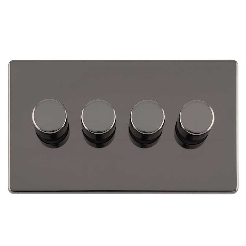Picture of 4 Gang Led Push On Off 2Way Dimmer In Black Nickel - ECBN4DLED