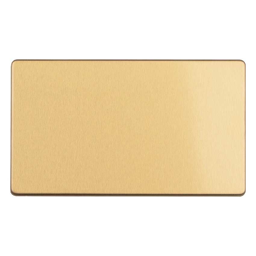 Picture of Double Blank Plate In Satin Brass - ECSB2BB