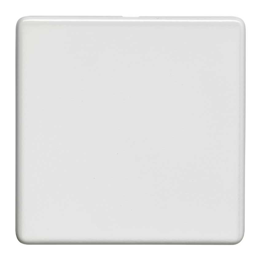 Picture of Single Blank Plate In Matt White - ECW1B