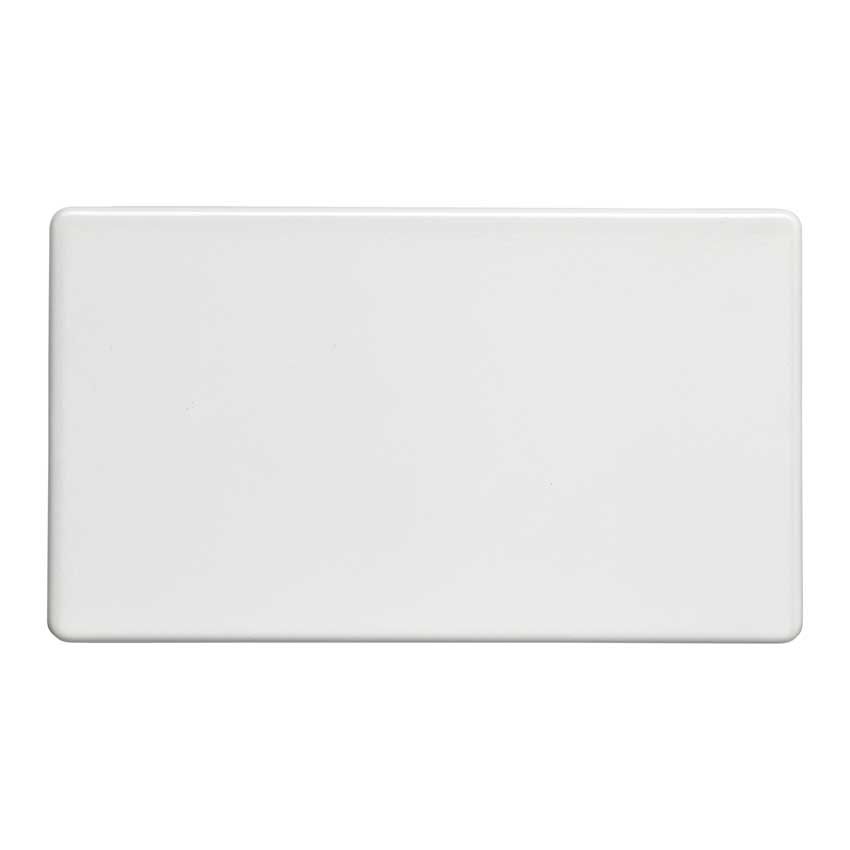 Picture of Double Blank Plate In Matt White- ECW2B