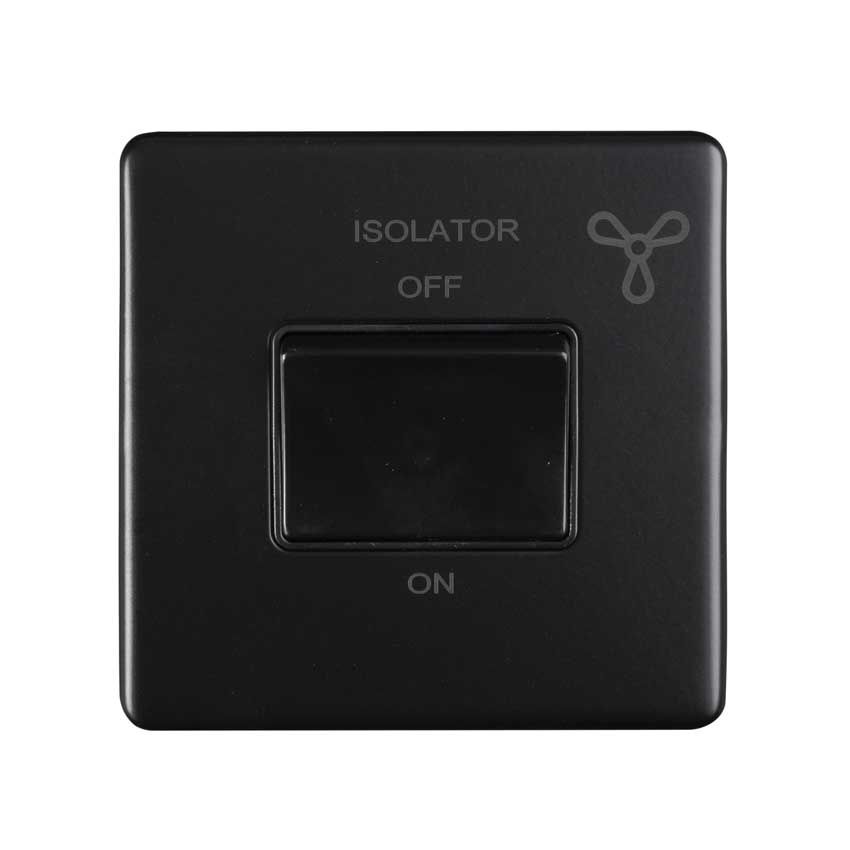 Picture of 6Amp Fan Isolator Switch In Matt Black - ECMBFSWB