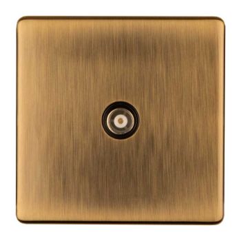 1 Gang Isolated Tv Socket In Antique Brass - AB1TVB Picture of 1 Gang Isolated Tv Socket In Antique Brass - AB1TVB