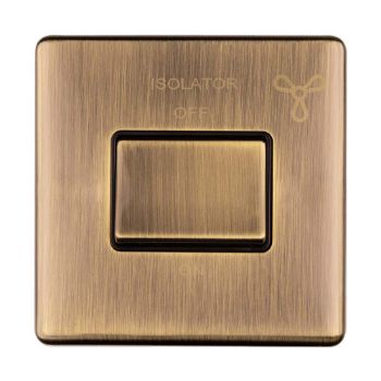 6Amp Fan Isolator Switch In Antique Brass - ABFSWB Picture of 6Amp Fan Isolator Switch In Antique Brass - ABFSWB