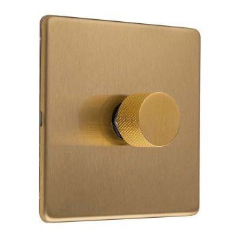Picture of Eurolite Knurled Replacement Dimmer Knob In Satin Brass Finish - SPKDIMSB