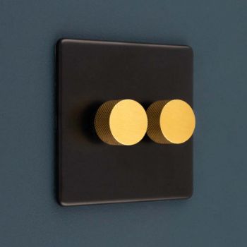 Picture of Eurolite Knurled Replacement Dimmer Knob In Satin Brass Finish - SPKDIMSB