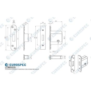 Picture of Eurospec  5 Lever Dead Lock (BS3621) - LDB55