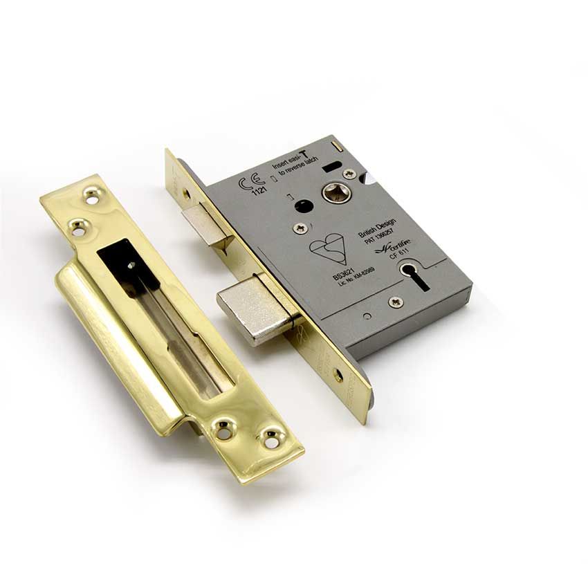 Picture of PVD Brass BS3621 5 Lever Sash Lock - LSB5530PVD