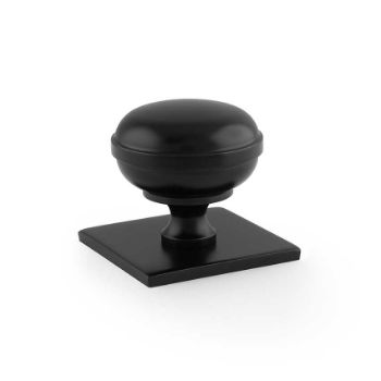 Picture of Quantock Cupboard Knob on a Square Plate - AW826-BL
