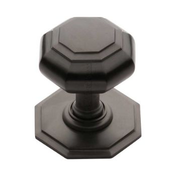 Octagon Centre Door Knob In Matt Bronze Finish - V890-MB Picture of Octagon Centre Door Knob In Matt Bronze Finish - V890-MB
