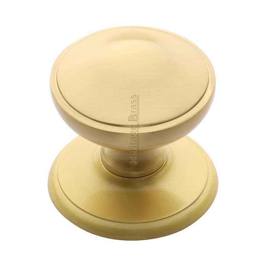 Picture of Round Centre Door Knob In Satin Brass Finish - V900-SB