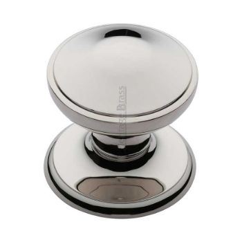 Round Centre Door Knob In Polished Nickel Finish - V900-PNF Picture of Round Centre Door Knob In Polished Nickel Finish - V900-PNF