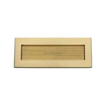 Heritage Brass Reeded Letterplate 10" x 4" Satin Brass finish - RR852 254.101-SB Picture of Heritage Brass Reeded Letterplate 10" x 4" Satin Brass finish - RR852 254.101-SB