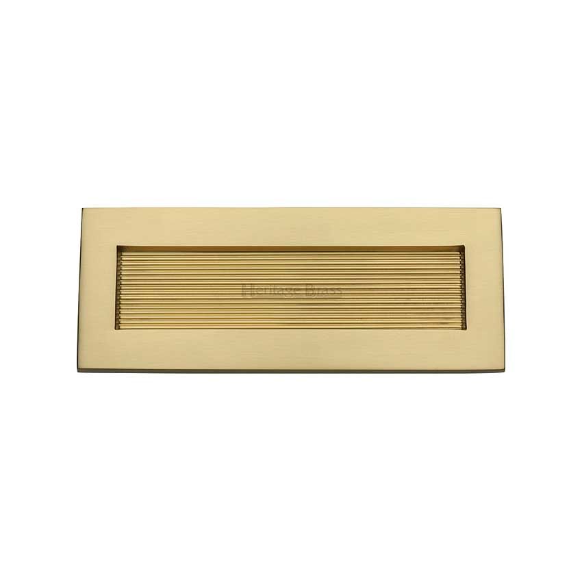Picture of Heritage Brass Reeded Letterplate 10" x 4" Unlacquered Brass finish - RR852 254.101-ULB