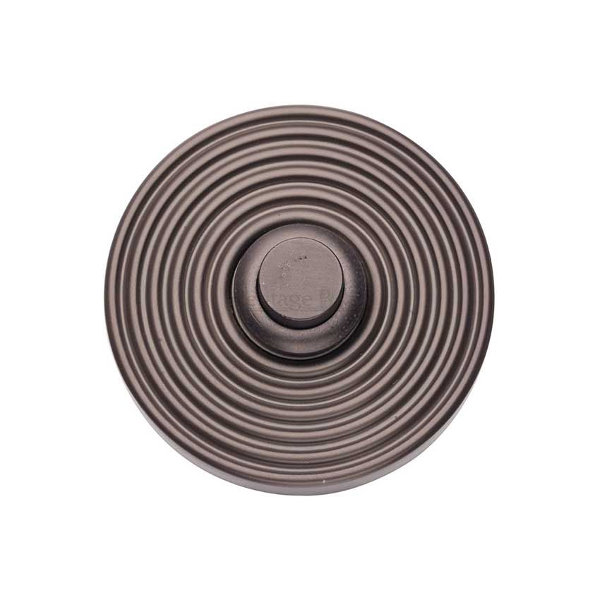Picture of Heritage Brass Reeded Bell Push In Matt Bronze Finish - RR1186-MB