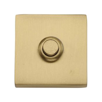 Heritage Brass Square Bell Push In Satin Brass Finish - V1188-SB Picture of Heritage Brass Square Bell Push In Satin Brass Finish - V1188-SB