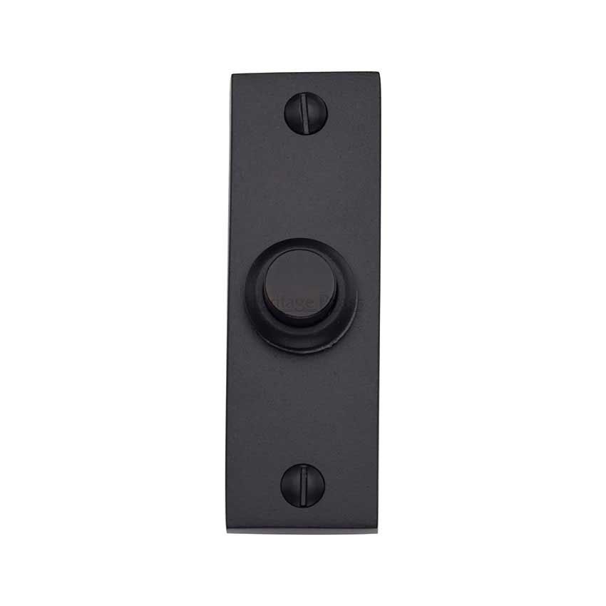 Picture of Heritage Brass Rectangular Bell Push 3" x 1" Matt Black finish - V1182-BKMT