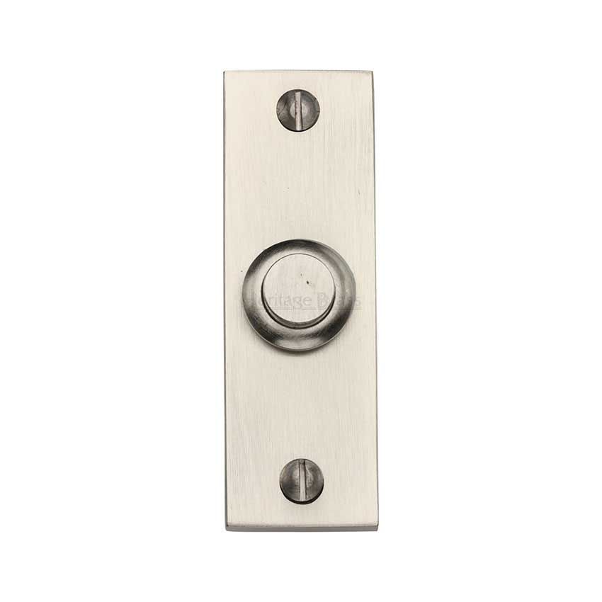 Picture of Heritage Brass Rectangular Bell Push 3" x 1" Satin Nickel finish - V1182-SN