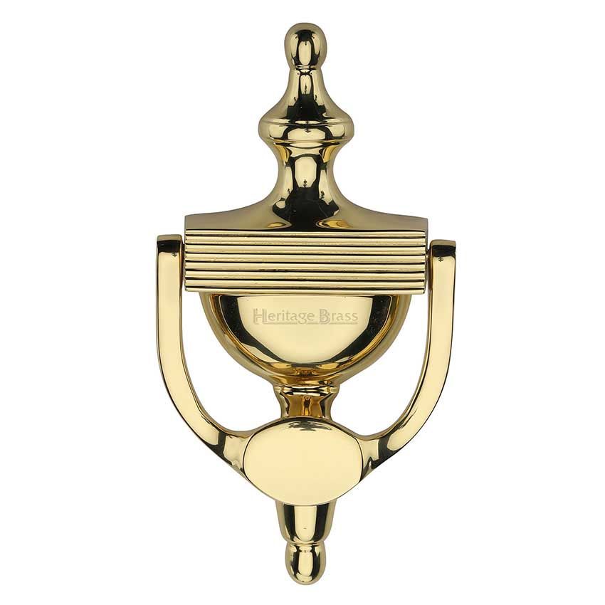 Picture of Heritage Brass Reeded Urn Knocker 7 1/4" Unlacquered Brass finish - RR912 195-ULB