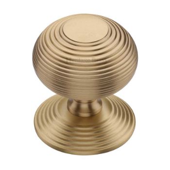 Heritage Brass Centre Door Knob Reeded Design 3 1/2" Satin Brass Finish - RR906-SB Picture of Heritage Brass Centre Door Knob Reeded Design 3 1/2" Satin Brass Finish - RR906-SB