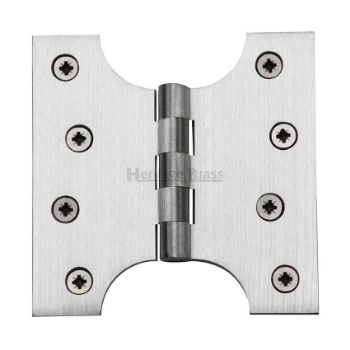 Parliament Hinge,  4" x 2" x 4" Satin Chrome Finish - HG99-385-SC Picture of Parliament Hinge,  4" x 2" x 4" Satin Chrome Finish - HG99-385-SC