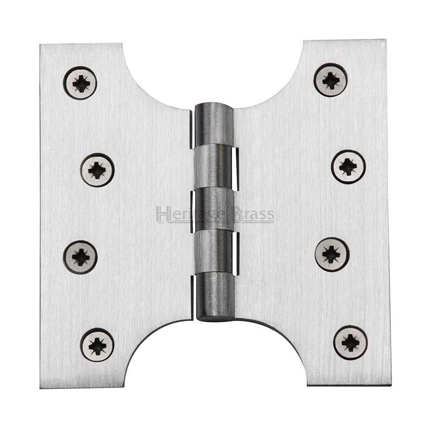 Picture of Parliament Hinge,  4" x 2" x 4" Satin Chrome Finish - HG99-385-SC