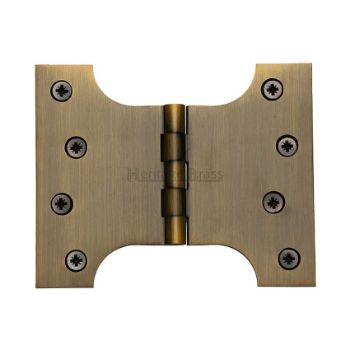 Parliament Hinge,  4" x 3" x 5" Antique Brass Finish - HG99-390-AT Picture of Parliament Hinge,  4" x 3" x 5" Antique Brass Finish - HG99-390-AT