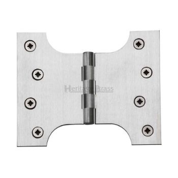 Parliament Hinge,  4" x 3" x 5" Satin Chrome Finish - HG99-390-SC Picture of Parliament Hinge,  4" x 3" x 5" Satin Chrome Finish - HG99-390-SC