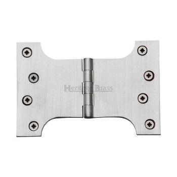 Parliament Hinge,  4" x 4" x 6" Satin Chrome Finish - HG99-395-SC Picture of Parliament Hinge,  4" x 4" x 6" Satin Chrome Finish - HG99-395-SC