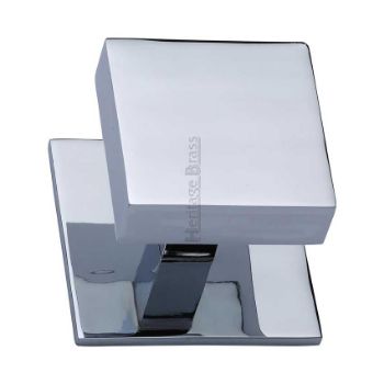 Centre Door Knob Square Design In Polished Chrome Finish - V908-PC Picture of Centre Door Knob Square Design In Polished Chrome Finish - V908-PC