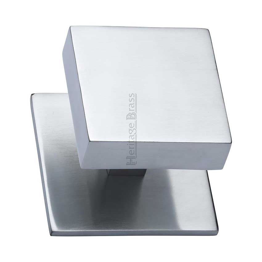 Picture of Centre Door Knob Square Design In Satin Chrome Finish - V908-SC