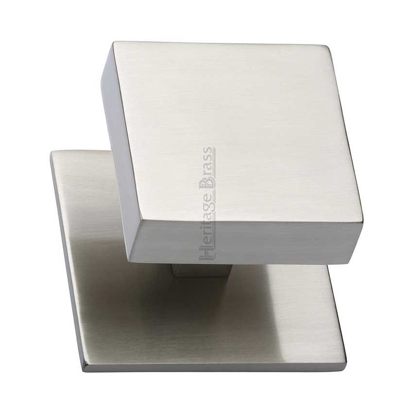 Picture of Centre Door Knob Square Design In Satin Nickel Finish - V908-SN