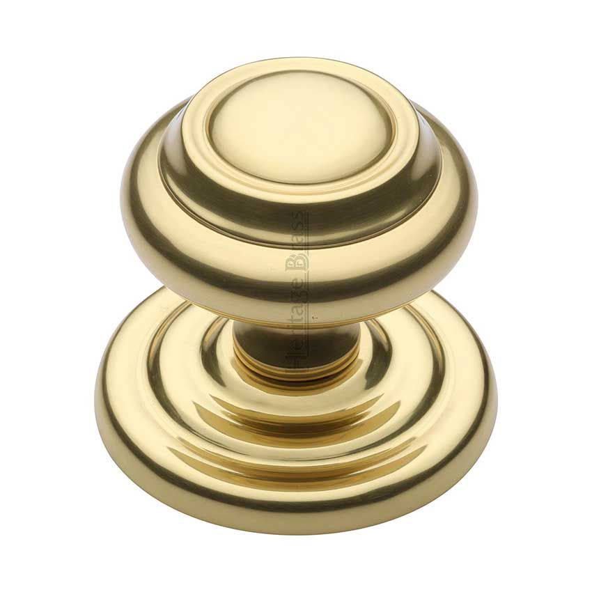 Picture of Centre Door Knob Round Design In Polished Brass Finish - V905-PB