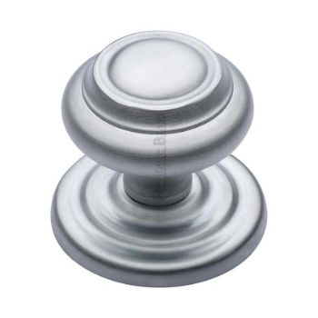 Centre Door Knob Round Design In Satin Chrome Finish - V905-SC Picture of Centre Door Knob Round Design In Satin Chrome Finish - V905-SC
