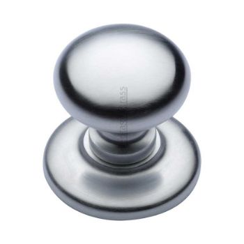 Centre Door Knob, Round Design In Satin Chrome Finish - V901-SC Picture of Centre Door Knob, Round Design In Satin Chrome Finish - V901-SC