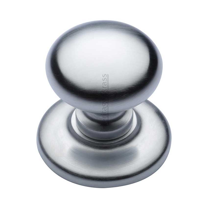 Picture of Centre Door Knob, Round Design In Satin Chrome Finish - V901-SC