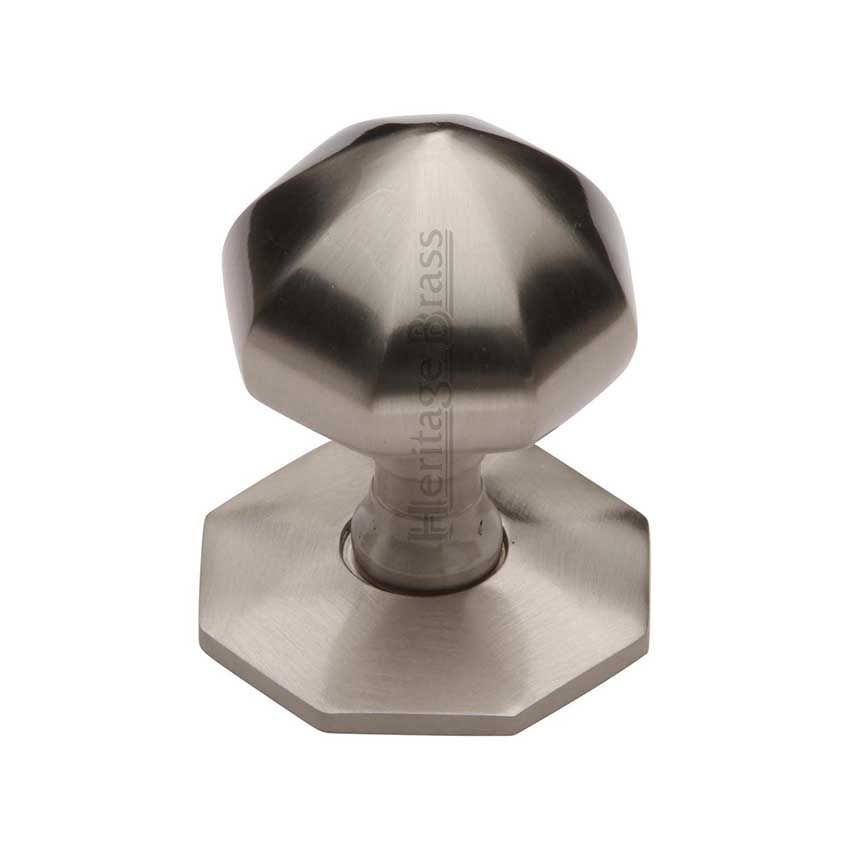 Picture of Octagonal Centre Door Knob In Satin Nickel Finish - V880SN