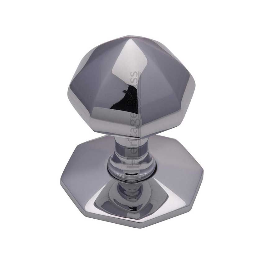 Picture of Octagonal Centre Door Knob In Polished Chrome Finish - V880-PC